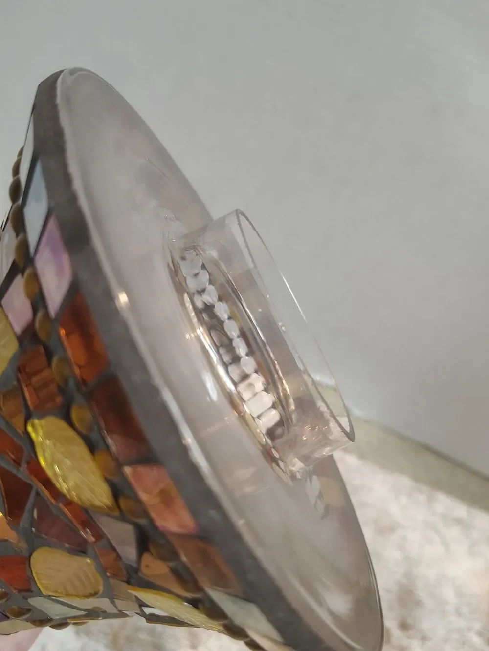 Yankee Candle Stained Glass Mosaic Candle Shade with Amber Leaves